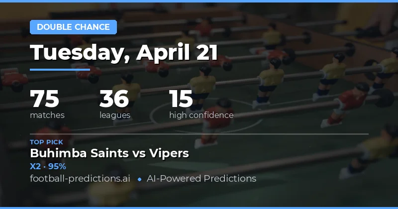 Double Chance Betting Insights for 21 April 2026