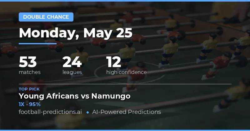 Double Chance Betting Preview for 25 May 2026
