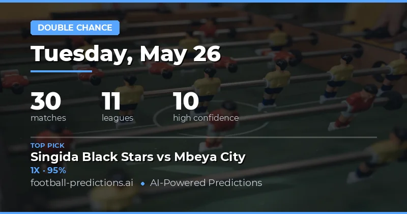 Double Chance Betting Guide for 26 May 2026
