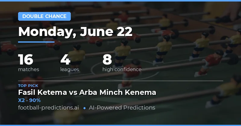 Top Double Chance Picks for 22 Jun 2026