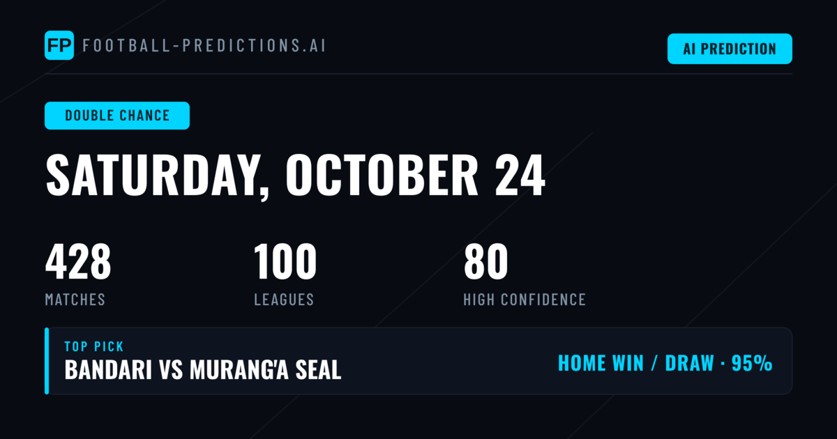 Top Double Chance Picks for 24 Oct 2026
