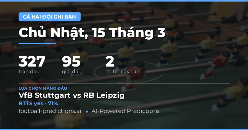 Cả hai ghi bàn dự đoán 15 tháng 3 2026