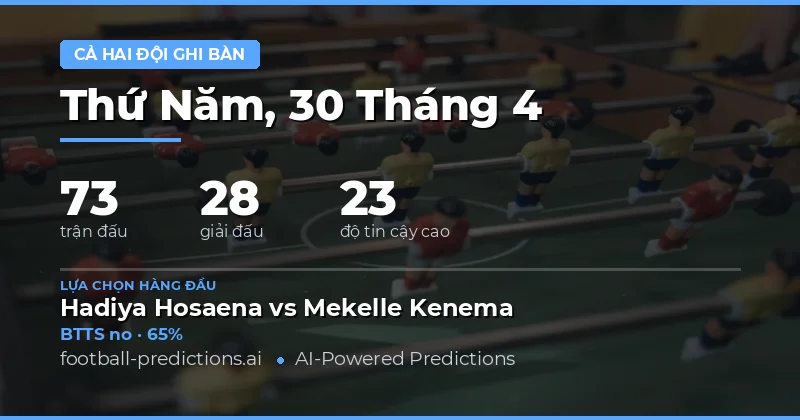 Xem trước xu hướng ghi bàn trong 73 trận cầu ngày 30 tháng 4 năm 2026