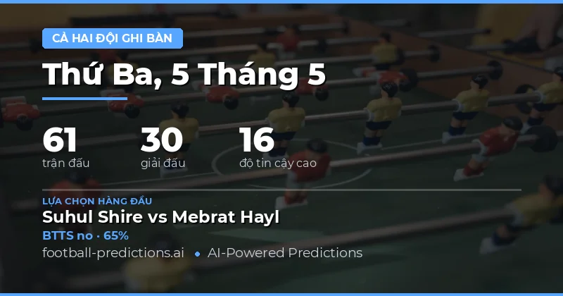Dự đoán BTTS ngày 5 tháng 5 năm 2026