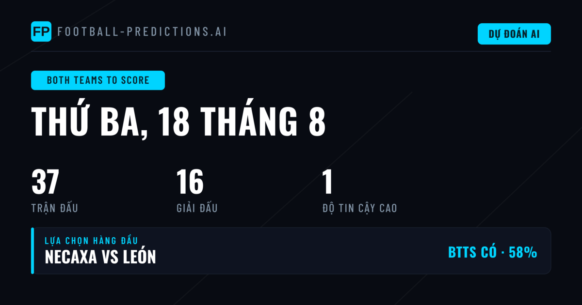 Top BTTS Picks cho ngày 18/08/2026