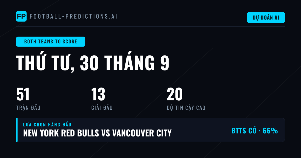 Top BTTS Picks cho ngày 30/09/2026