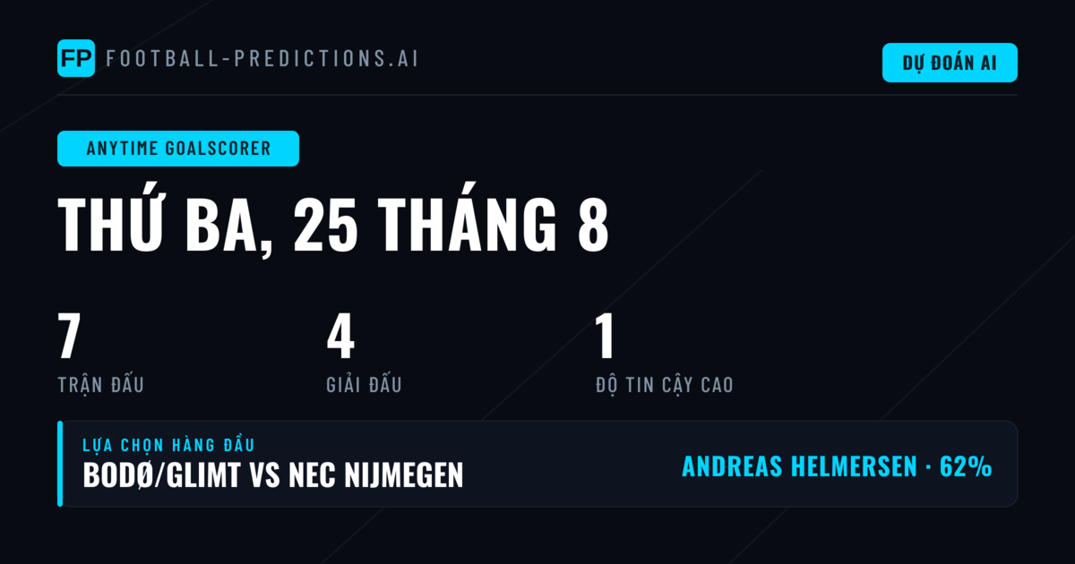 Top Cầu thủ ghi bàn Picks cho 25/08/2026
