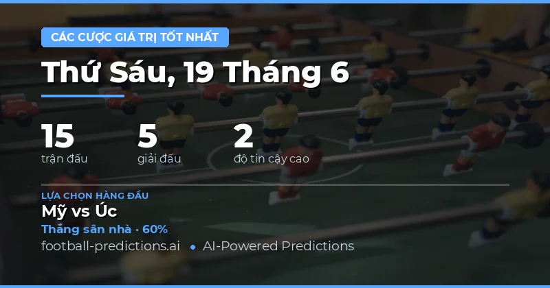 Top Đặt Cược Giá Trị 19/06/2026