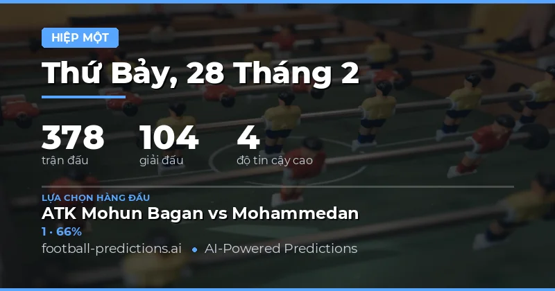 Dự đoán kết quả hiệp 1 ngày 28 февраля 2026 chính xác nhất