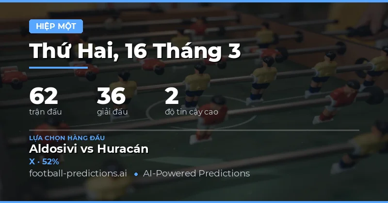 Dự đoán kết quả hiệp 1, ngày 16 tháng 3 năm 2026