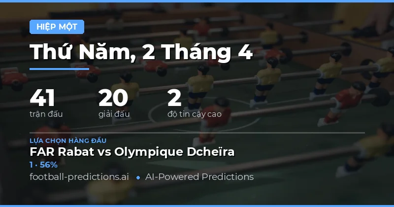 Dự Đoán Kết Quả Hiệp 1 Ngày 2 Tháng 4 Năm 2026