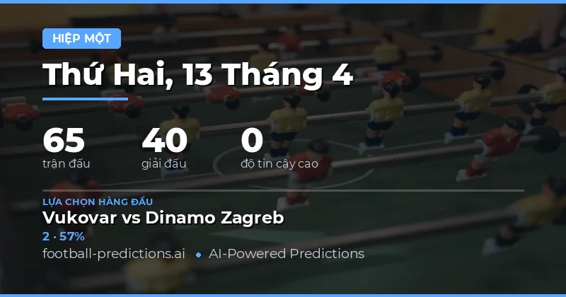 Dự Đoán Kết Quả Hiệp 1 Ngày 13 Tháng 4 Năm 2026