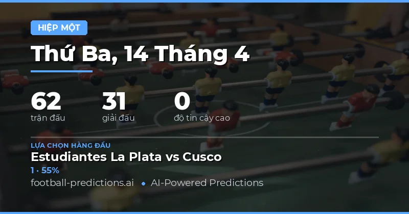 Dự đoán Kết quả Hiệp 1 - Ngày 14 Tháng 4 Năm 2026