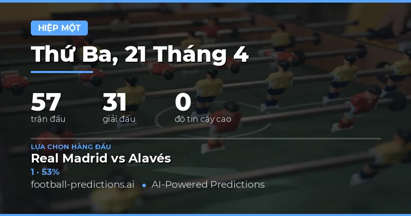 Dự đoán Kết quả Hiệp 1 cho 57 Trận Đấu Hôm Nay