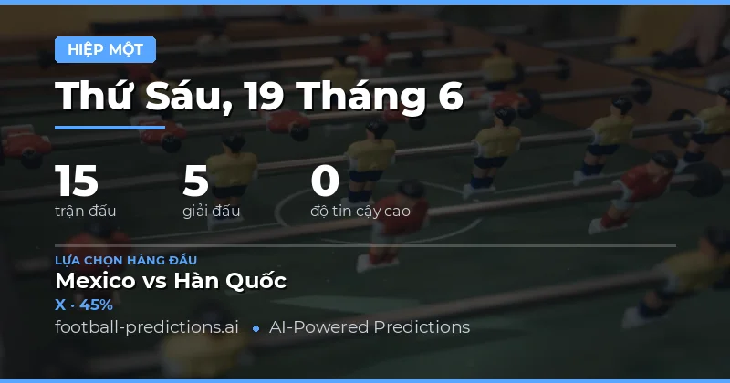 Giới thiệu kèo HT/FT ngày 19/06/2026