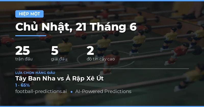 Thị Trường Cược Hiệp 1: Bức Tranh Tổng Quan Ngày 21 Jun 2026