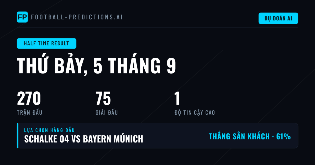 Top HT/FT Picks ngày 5 Sep 2026