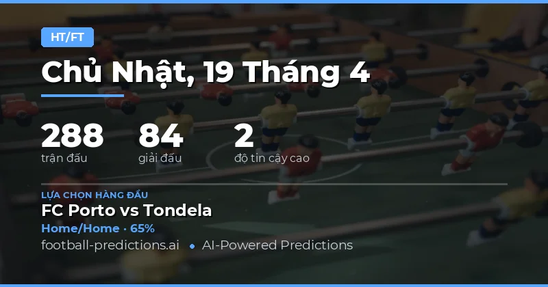 Dự Đoán Kết Quả Hiệp Một Và Toàn Trận Ngày 19/4/2026