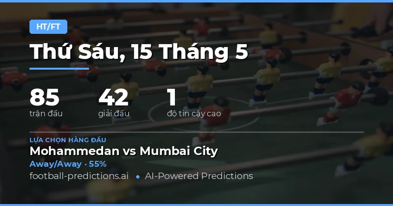 Dự Đoán Kết Quả Nửa Trận Và Toàn Cuộc Ngày 15 Tháng Năm 2026
