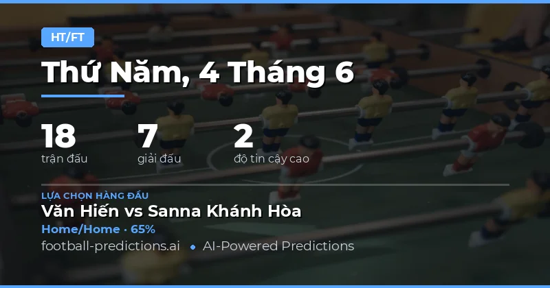 Giới thiệu Kèo Hiệp 1/Toàn Trận Ngày 4/6/2026