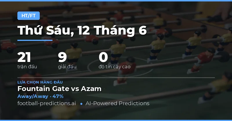 Giới thiệu bộ dự đoán HT/FT ngày 12/06/2026