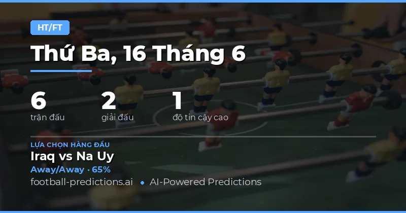 Tổng quan thị trường kèo Nửa Trận/Toàn Trận ngày 16/06/2026