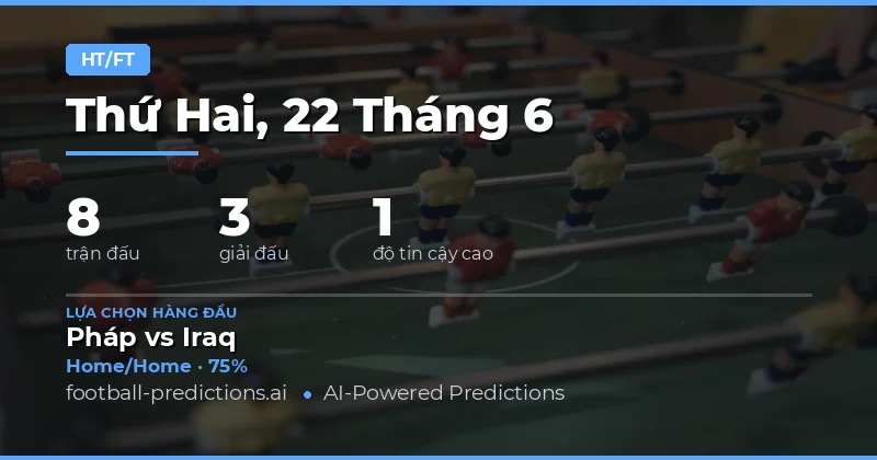Top HT/FT Picks ngày 22/06/2026
