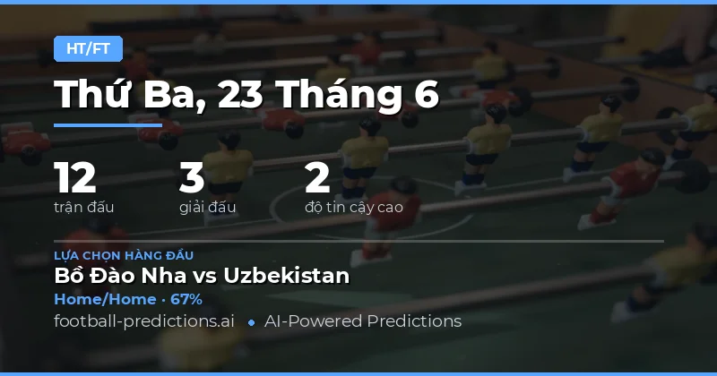 Top HT/FT Picks cho ngày 23/06/2026