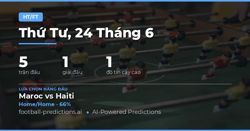 Top HT/FT Picks cho ngày 24/06/2026