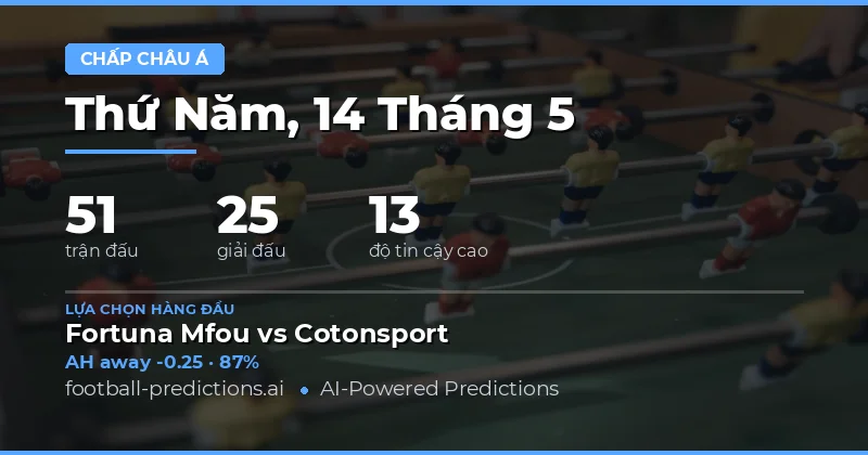 Tổng quan thị trường cá cược bóng đá ngày 14 tháng 5 năm 2026