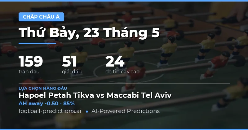 Tổng quan thị trường cá cược bóng đá ngày 23 tháng 5 năm 2026
