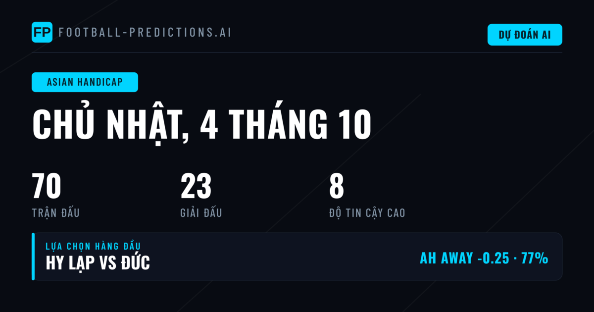 Top AH Picks ngày 04/10/2026