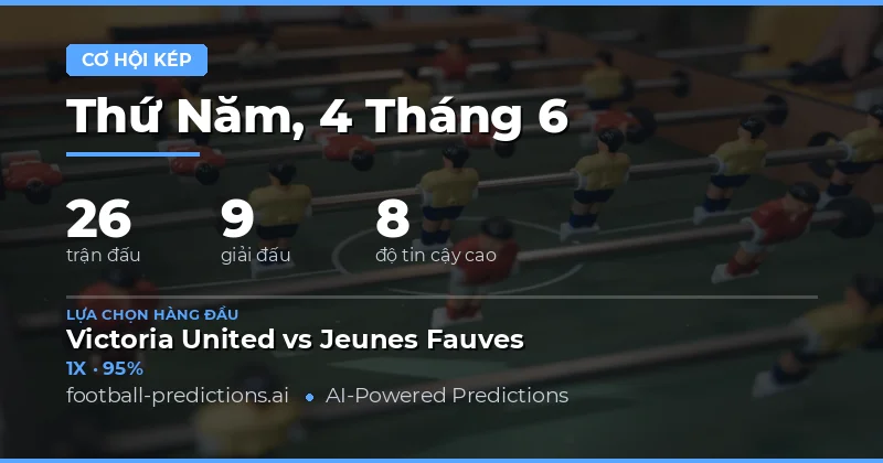 Tổng quan dự đoán Double Chance ngày 4/6/2026