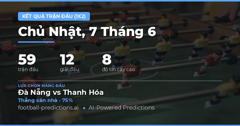 Tổng quan dự đoán kết quả trận đấu ngày 7/6/2026