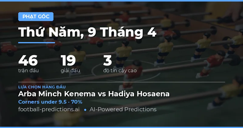 Kịch bản cược góc trong ngày thi đấu 9 tháng 4 năm 2026