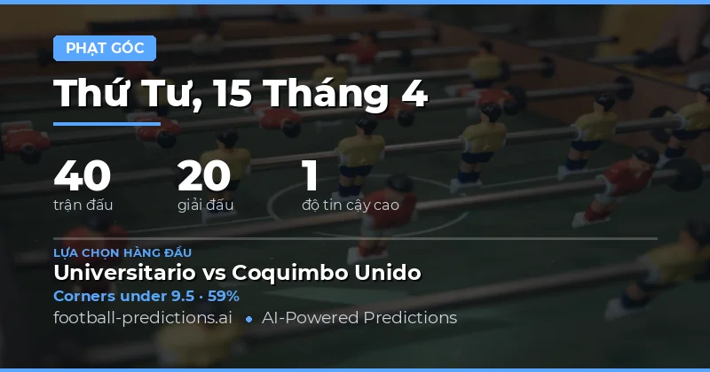 Các trận đấu và xu hướng đặt cược góc