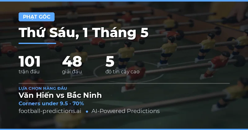 Dự Đoán Số Lượng Góc Phạt Cho Các Trận Đấu Ngày 1 Tháng 5 Năm 2026