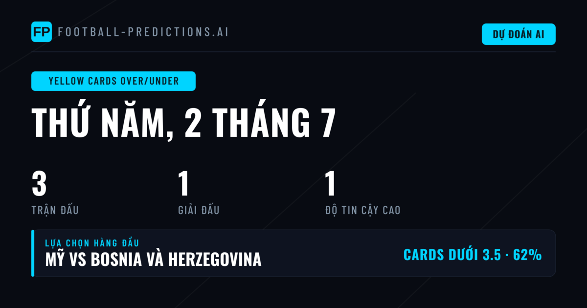 Top Yellow Cards O/U Picks (2 Jul 2026)