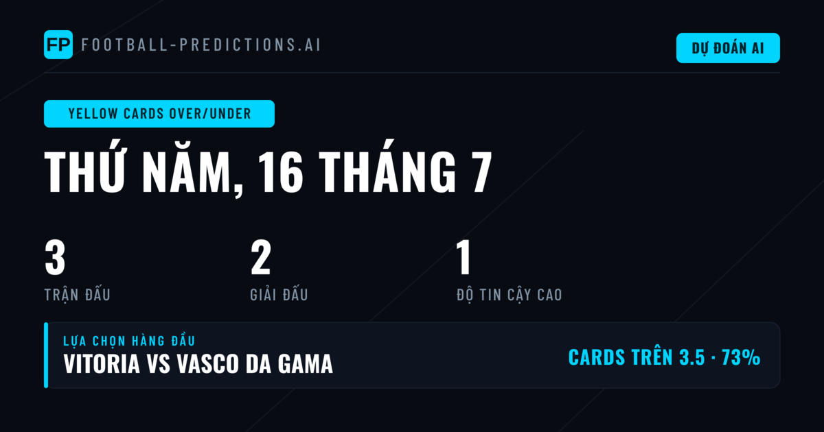 Top O/U Thẻ Vàng Picks cho ngày 16/07/2026