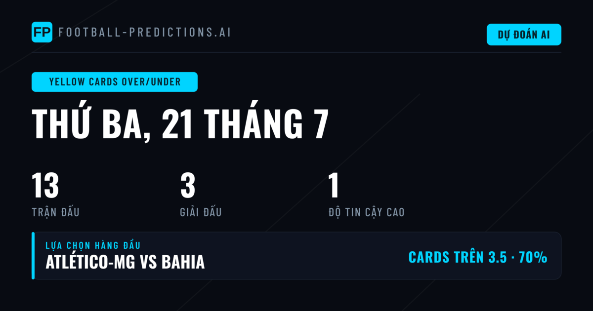 Top O/U Thẻ Vàng Picks cho 21/07/2026