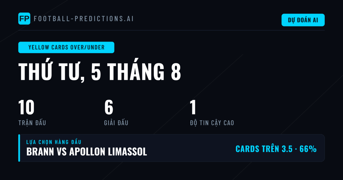 Top O/U Thẻ Phạt Picks 5 Aug 2026