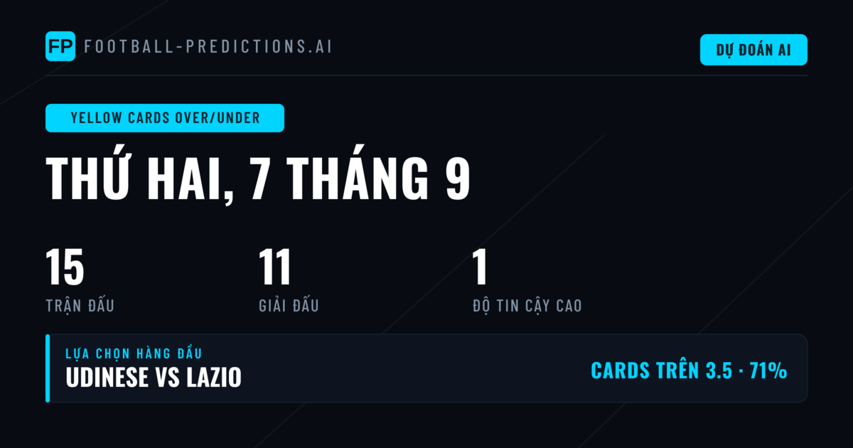 Top Thẻ Phạt O/U Picks — 7 Sep 2026