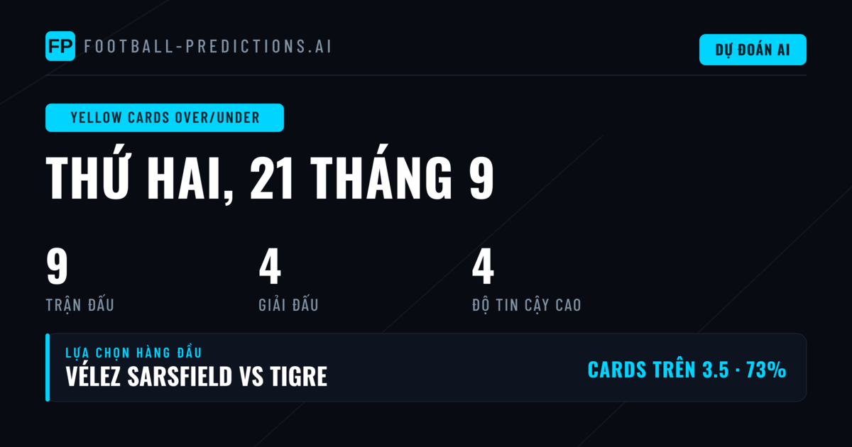 Top Thẻ vàng O/U Picks cho 21/09/2026