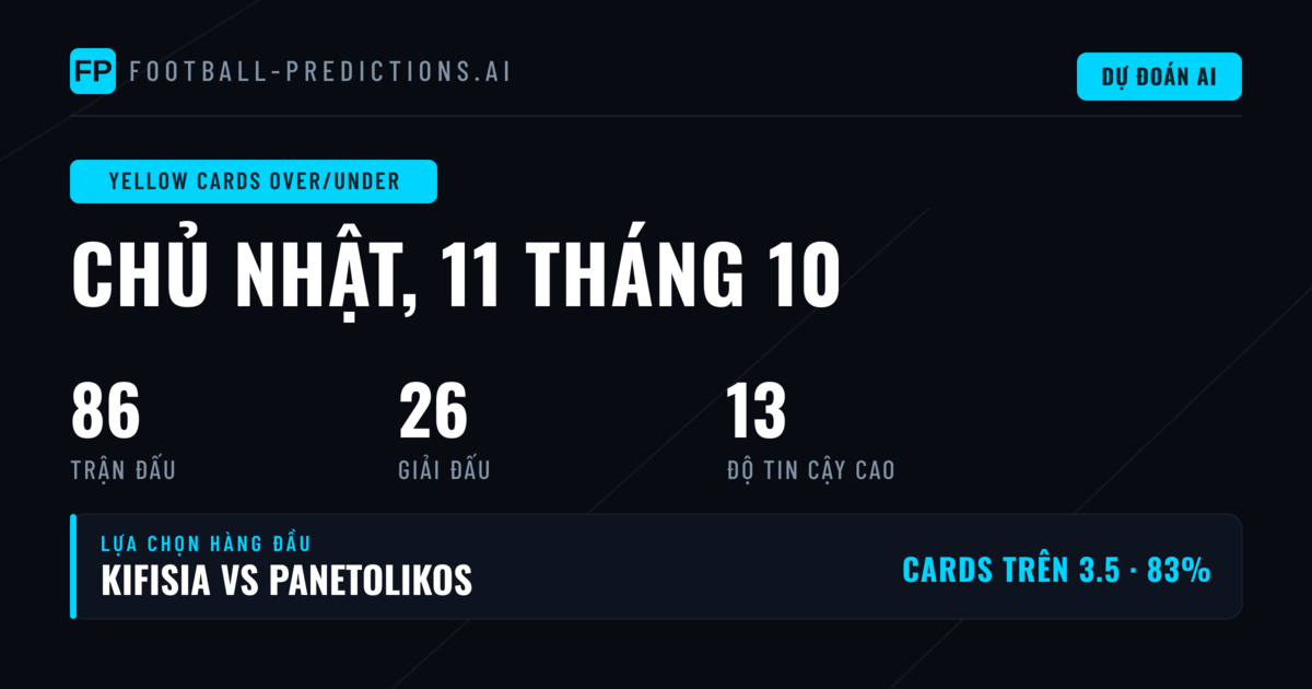 Top Thẻ Phạt O/U Picks Ngày 11/10/2026
