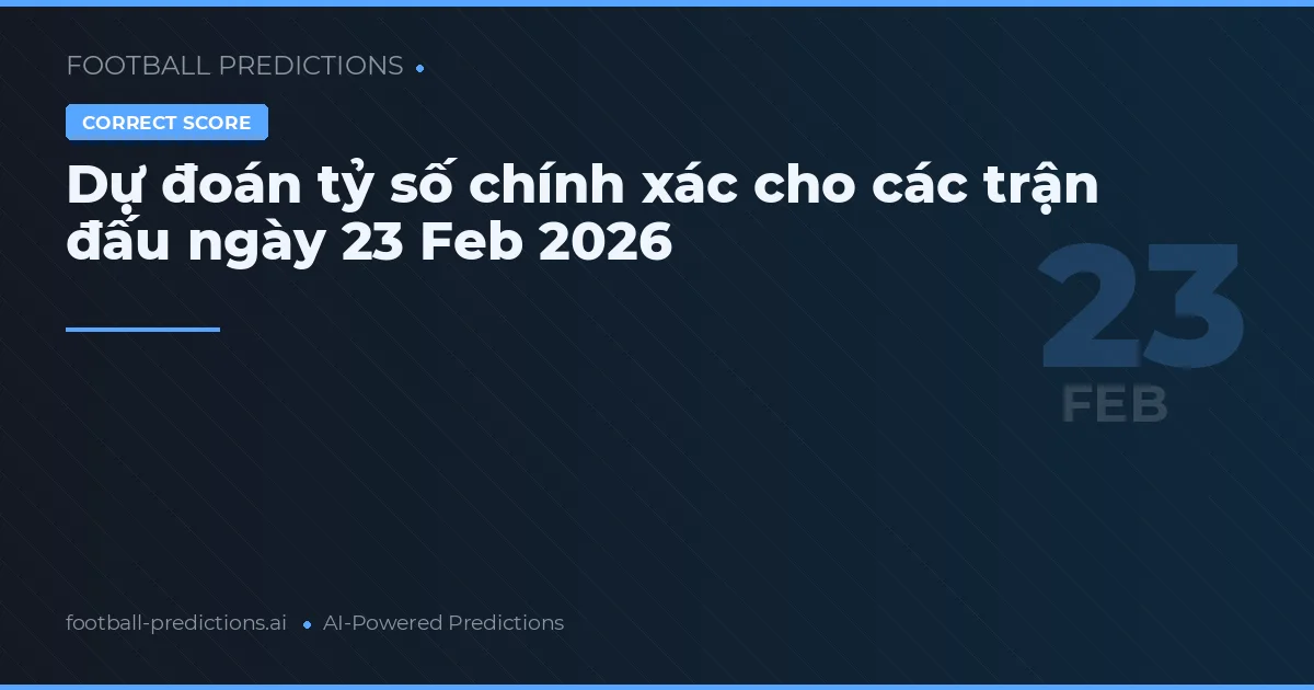 Dự đoán tỷ số chính xác cho các trận đấu ngày 23 Feb 2026