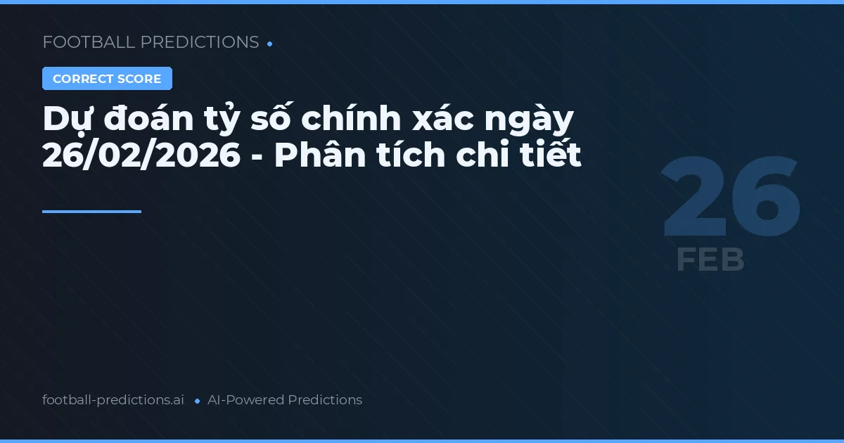 Dự đoán tỷ số chính xác ngày 26/02/2026 - Phân tích chi tiết