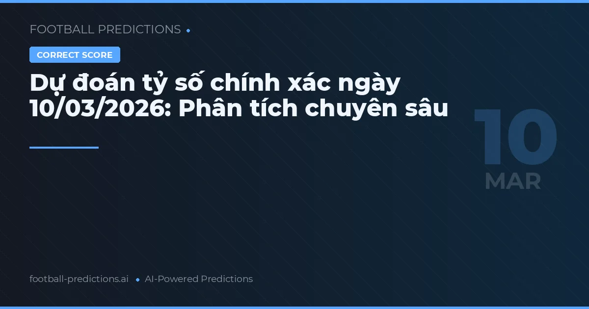 Dự đoán tỷ số chính xác ngày 10/03/2026: Phân tích chuyên sâu
