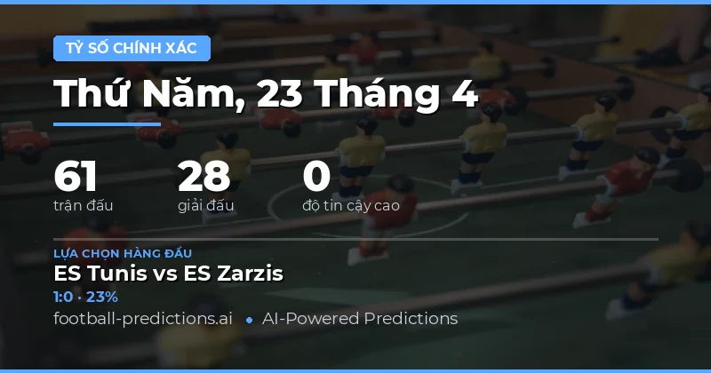 Dự đoán tỷ số chính xác ngày 23/4/2026