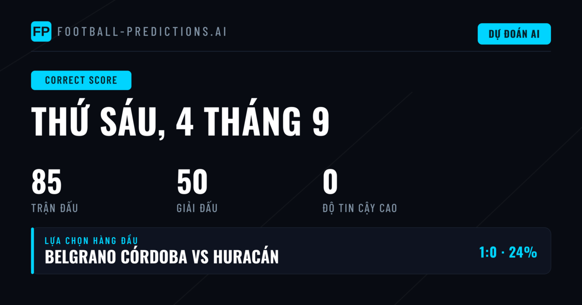 Tổng quan dự đoán CS cho 85 trận đấu
