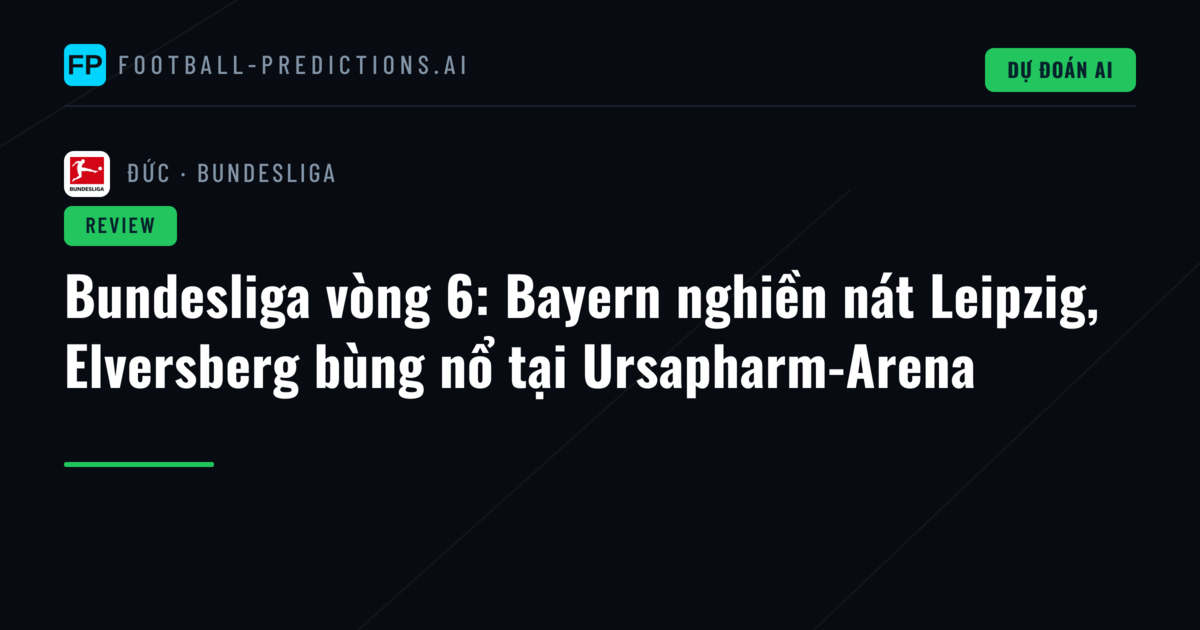Bundesliga vòng 6: Bayern nghiền nát Leipzig, Elversberg bùng nổ tại Ursapharm-Arena